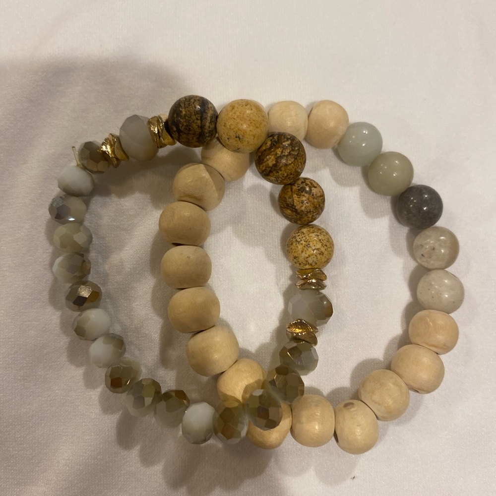 Natural Stone Beaded Bracelet Set